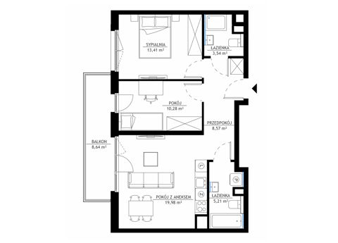 Plan 3 pok. 61m²