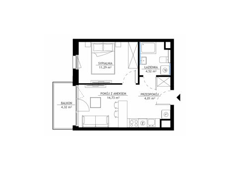 Plan 2 pok. 35m²