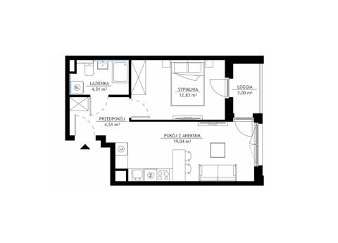 Plan 2 pok. 41m²