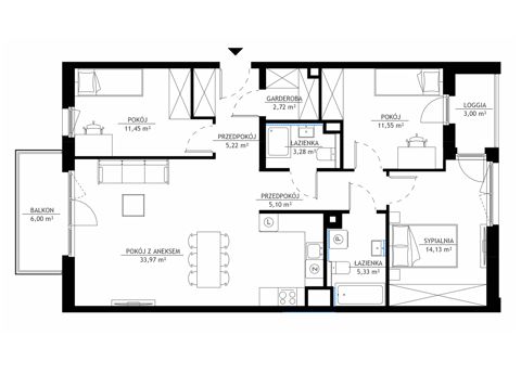 Plan 4 pok. 93m²
