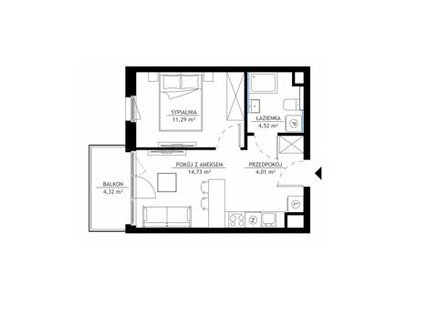 Plan 2 pok. 35m²