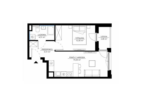 Plan 2 pok. 41m²