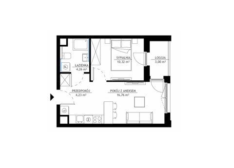 Plan 2 pok. 36m²