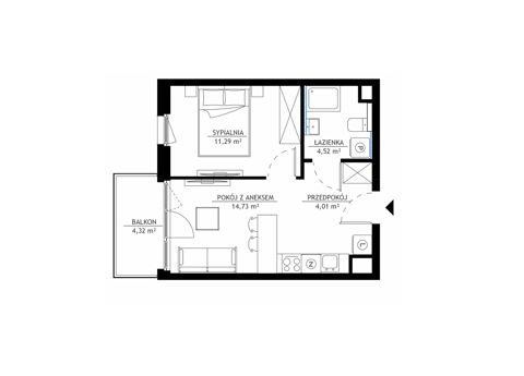 Plan 2 pok. 35m²