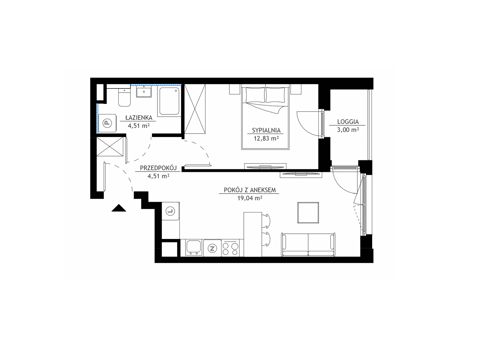 Plan 2 pok. 41m²