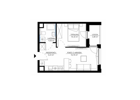 Plan 2 pok. 36m²