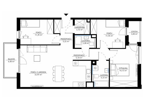Plan 4 pok. 93m²