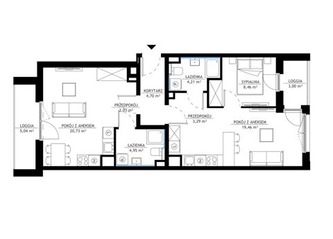 Plan 3 pok. 68m²