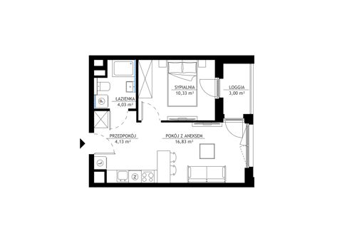 Plan 2 pok. 35m²