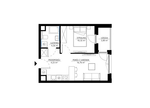 Plan 2 pok. 36m²