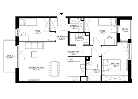 Plan 4 pok. 93m²