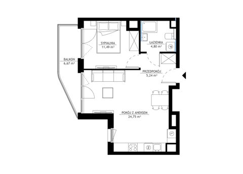 Plan 2 pok. 46m²