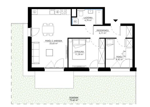 Plan 3 pok. 56m²