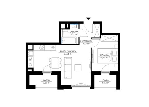 Plan 2 pok. 42m²