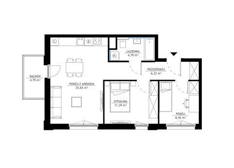 Plan 3 pok. 56m²