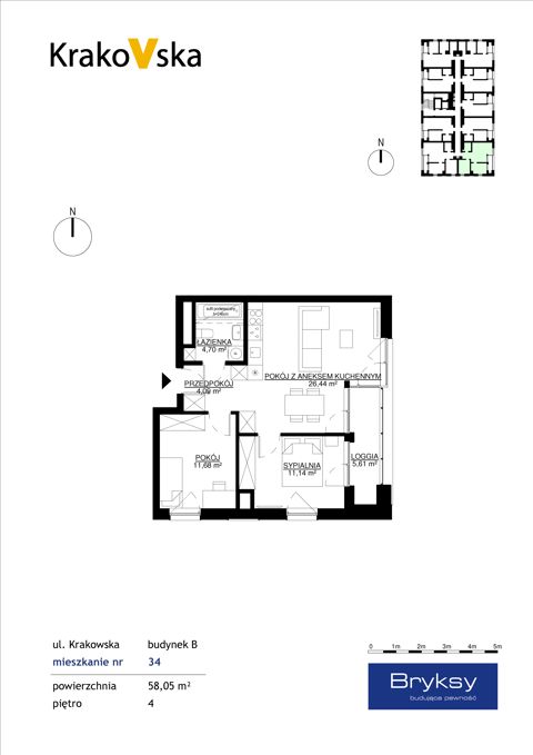 Plan 3 pok. 58m²