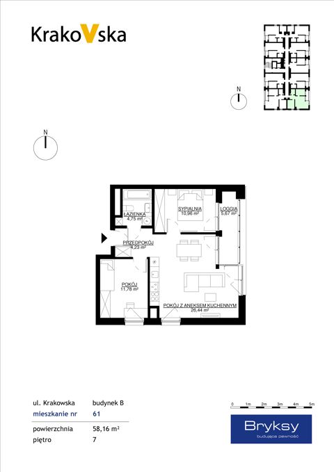 Plan 3 pok. 58m²