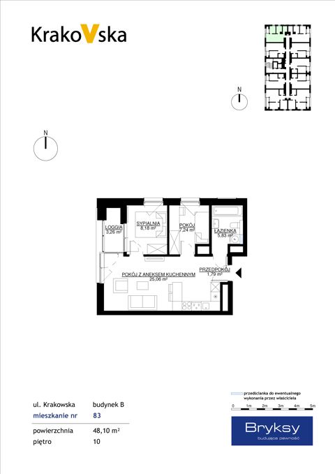 Plan 3 pok. 48m²