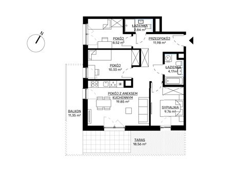 Plan 4 pok. 67m²