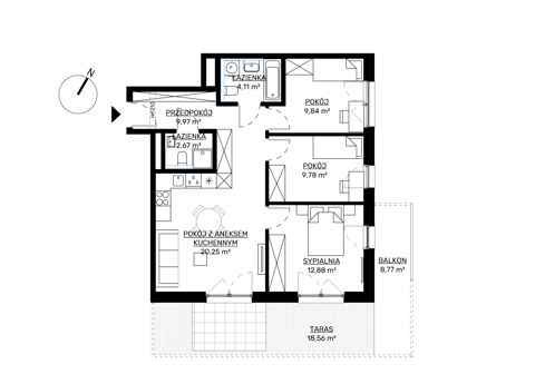 Plan 4 pok. 70m²