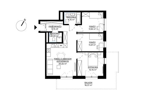 Plan 4 pok. 69m²