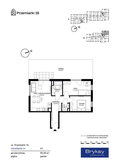 Plan 3 pok. 60m²