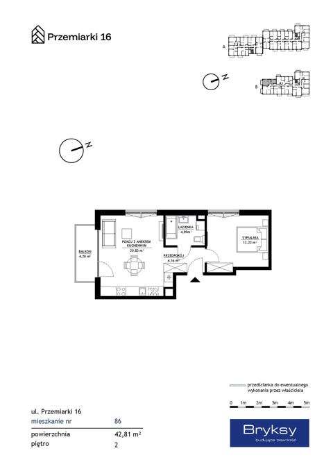Plan 2 pok. 43m²