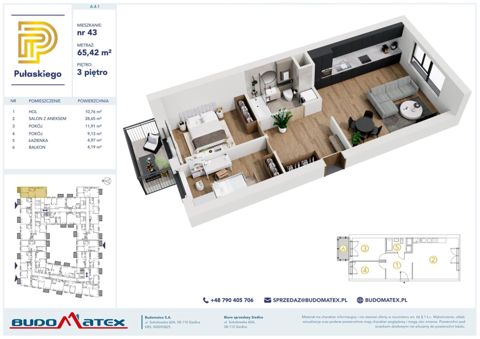 Plan 3 pok. 65m²