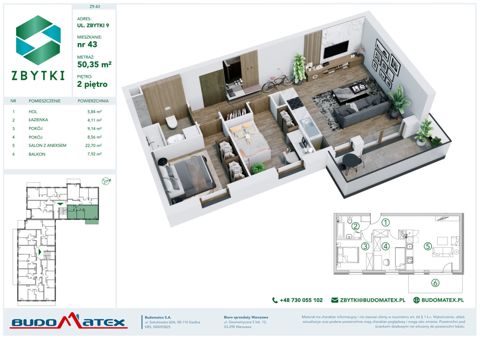 Plan 3 pok. 50m²