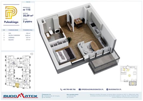 Plan 1 pok. 35m²