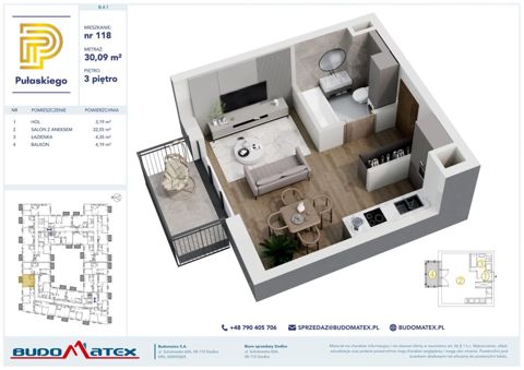 Plan 1 pok. 30m²