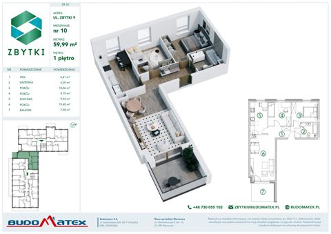 Plan 3 pok. 60m²