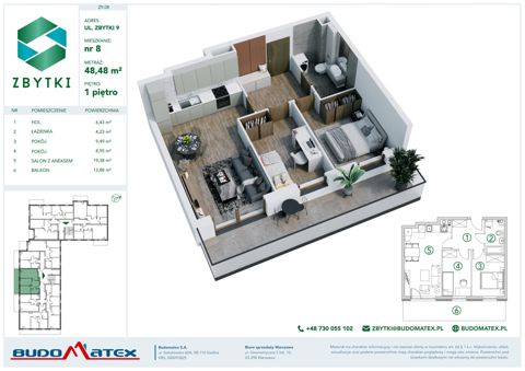 Plan 3 pok. 48m²