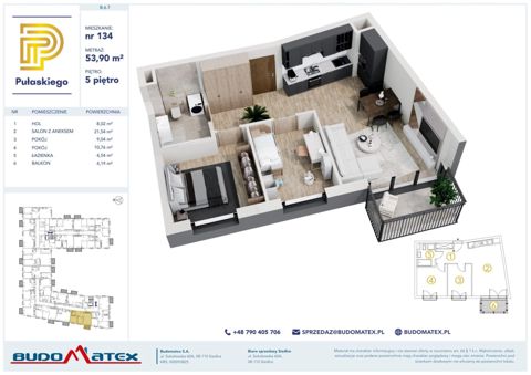 Plan 3 pok. 54m²