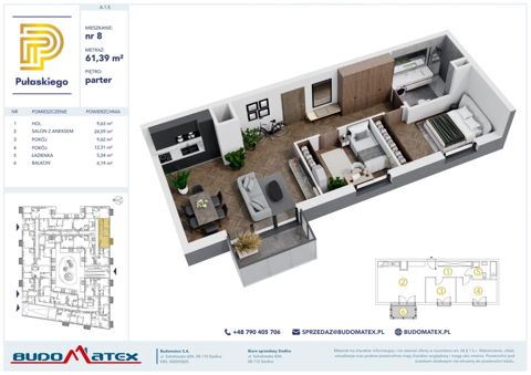 Plan 3 pok. 61m²