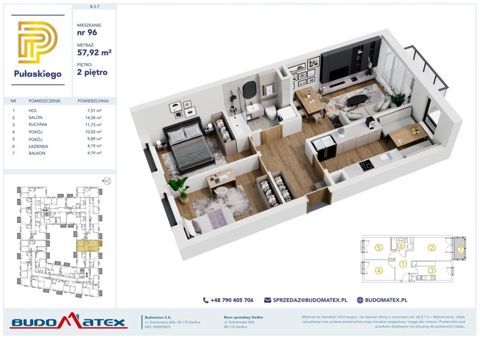 Plan 3 pok. 58m²