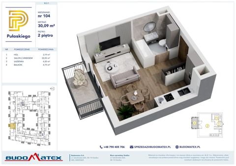Plan 1 pok. 30m²