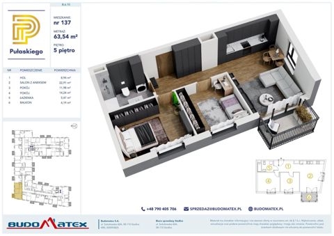 Plan 3 pok. 64m²