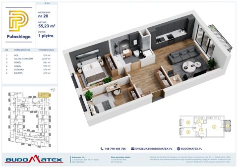 Plan 3 pok. 55m²