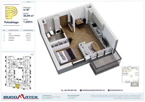 Plan 1 pok. 35m²