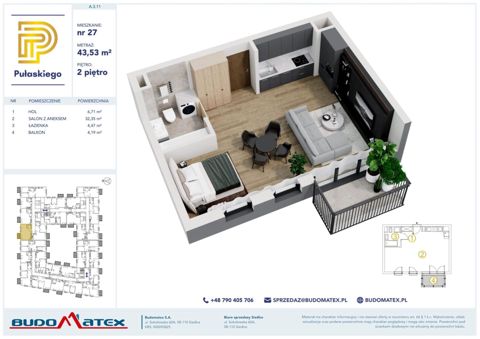 Plan 1 pok. 44m²