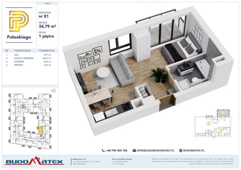 Plan 1 pok. 35m²