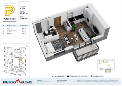 Plan 1 pok. 34m²
