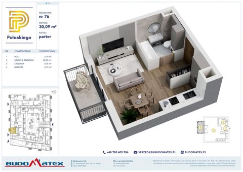 Plan 1 pok. 30m²