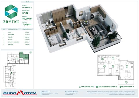 Plan 3 pok. 60m²