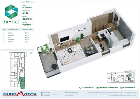 Plan 1 pok. 38m²