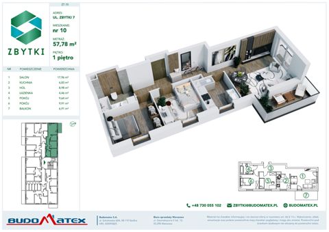 Plan 3 pok. 58m²