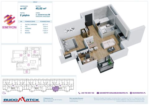 Plan 2 pok. 45m²