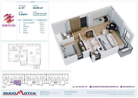 Plan 3 pok. 61m²