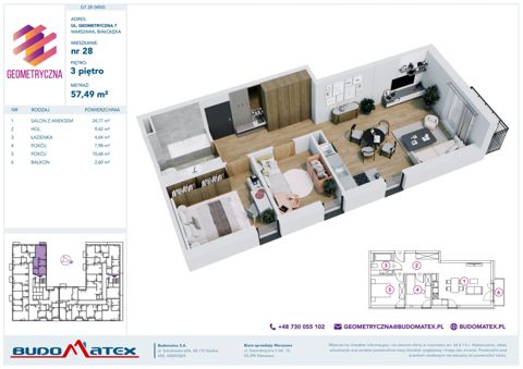 Plan 3 pok. 57m²